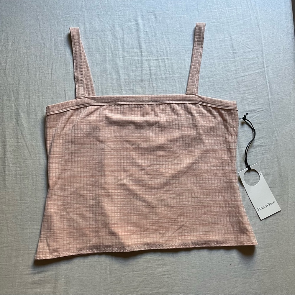 NWT Privacy Please pink rib‎ knit tank top
